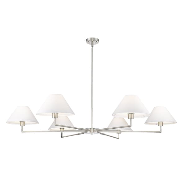Le Lien¨̮·⑅@‼️ Z-Lite Leila Chandelier, 6-Light, 63 In.W x 10.75 In.H, Brushed